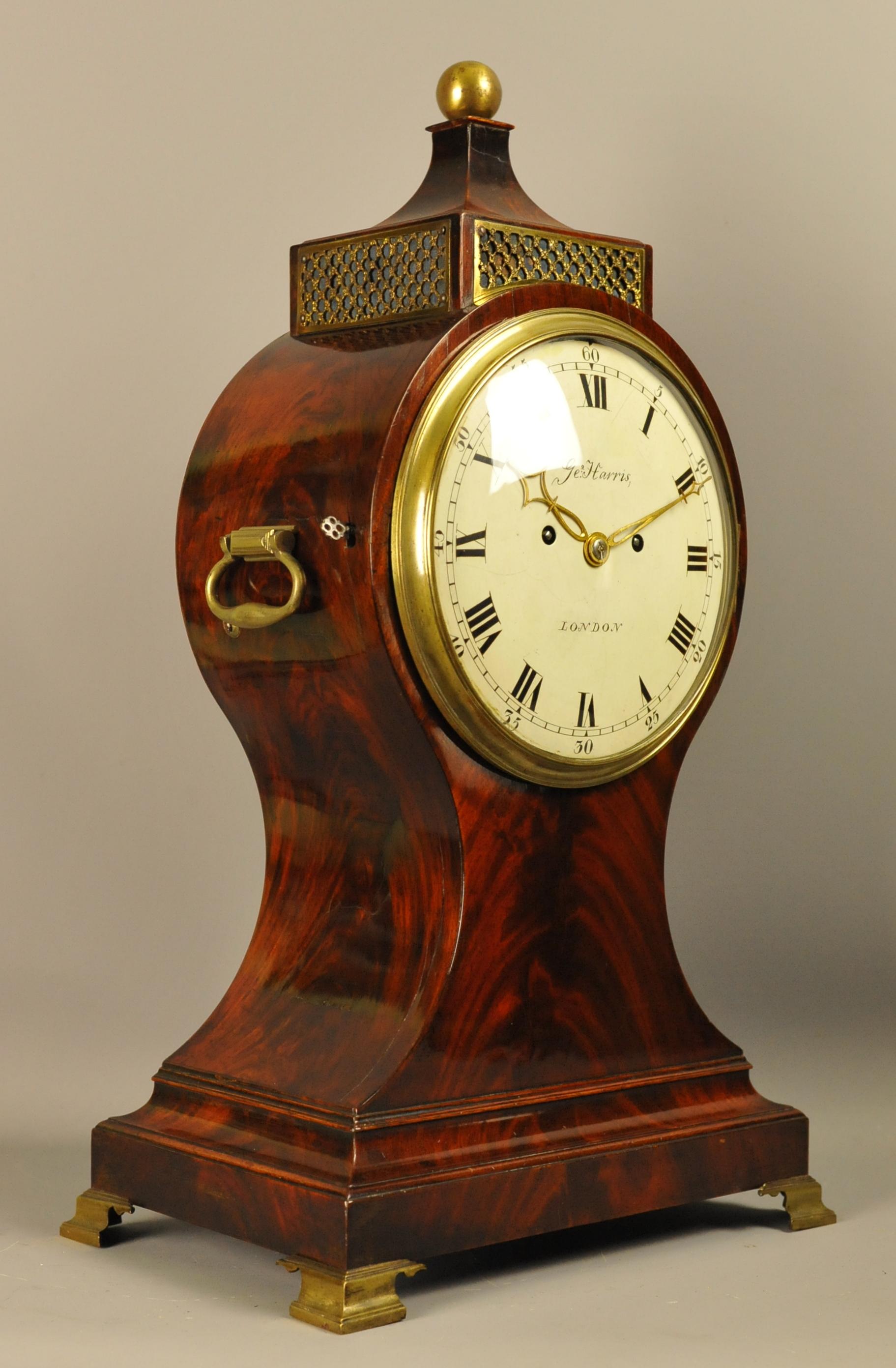 Fine Mahogany Fusee Balloon Clock, Harris, London For Sale 6