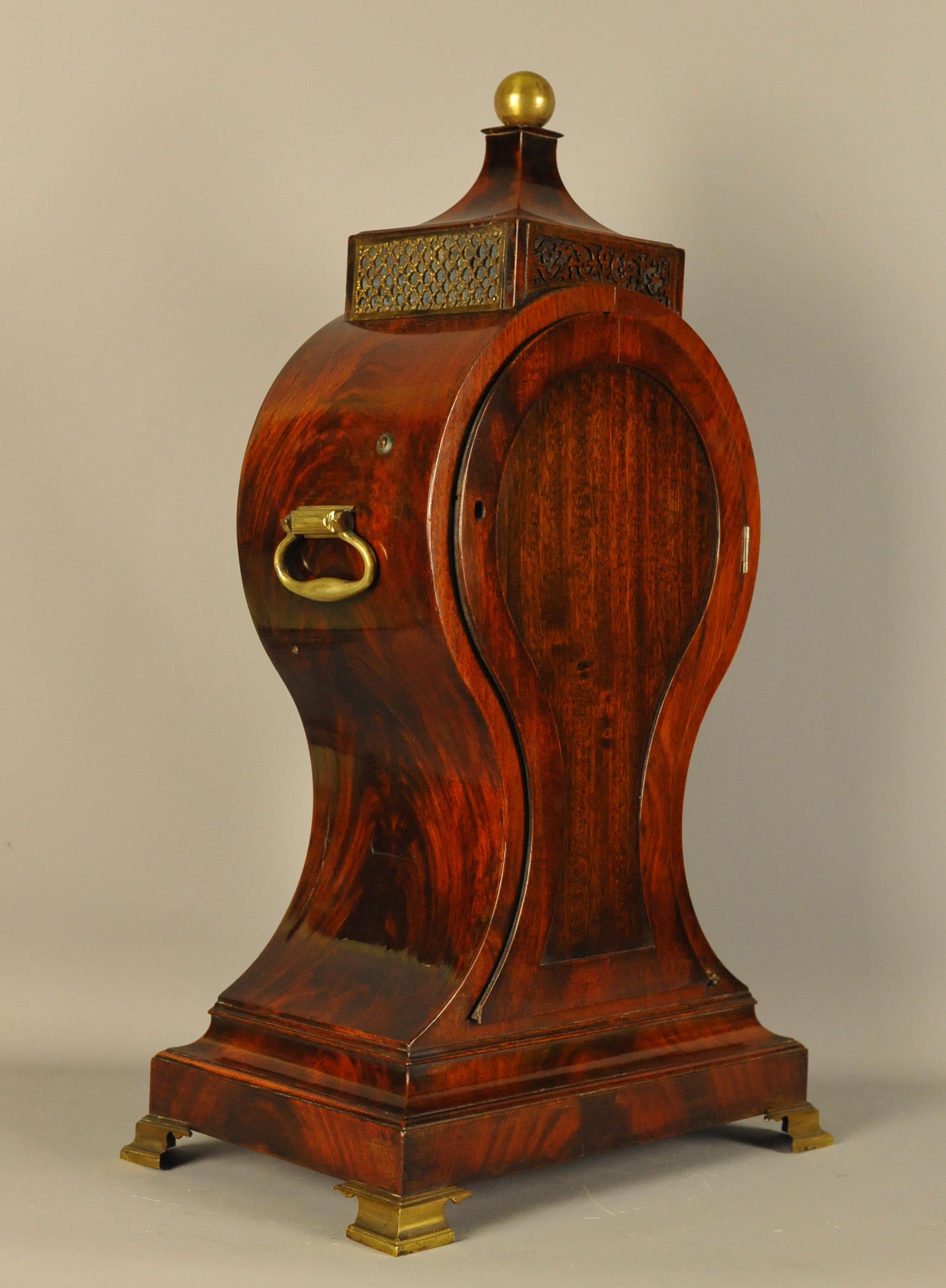 19th Century Fine Mahogany Fusee Balloon Clock, Harris, London For Sale