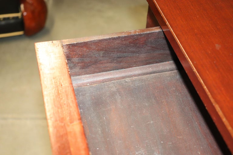 Fine Mahogany Gilded Egyptian Revival Narrow Console Table Bronze Ormolu  For Sale 8