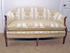 Fino Sillón Loveseat de Caoba Estilo Federal Hepplewhite