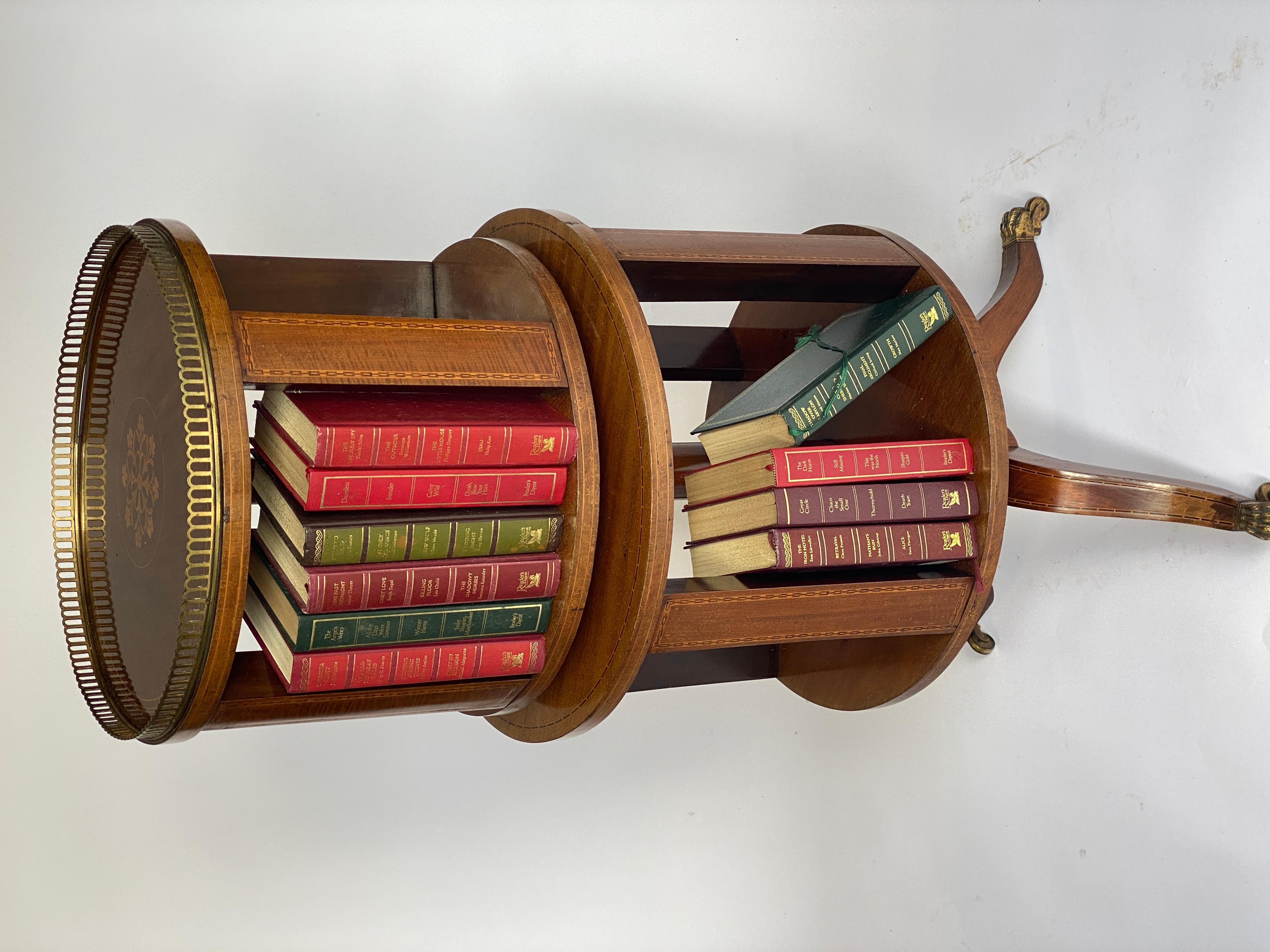Fine Mahogany inlaid double Revolving Bookcase For Sale 5