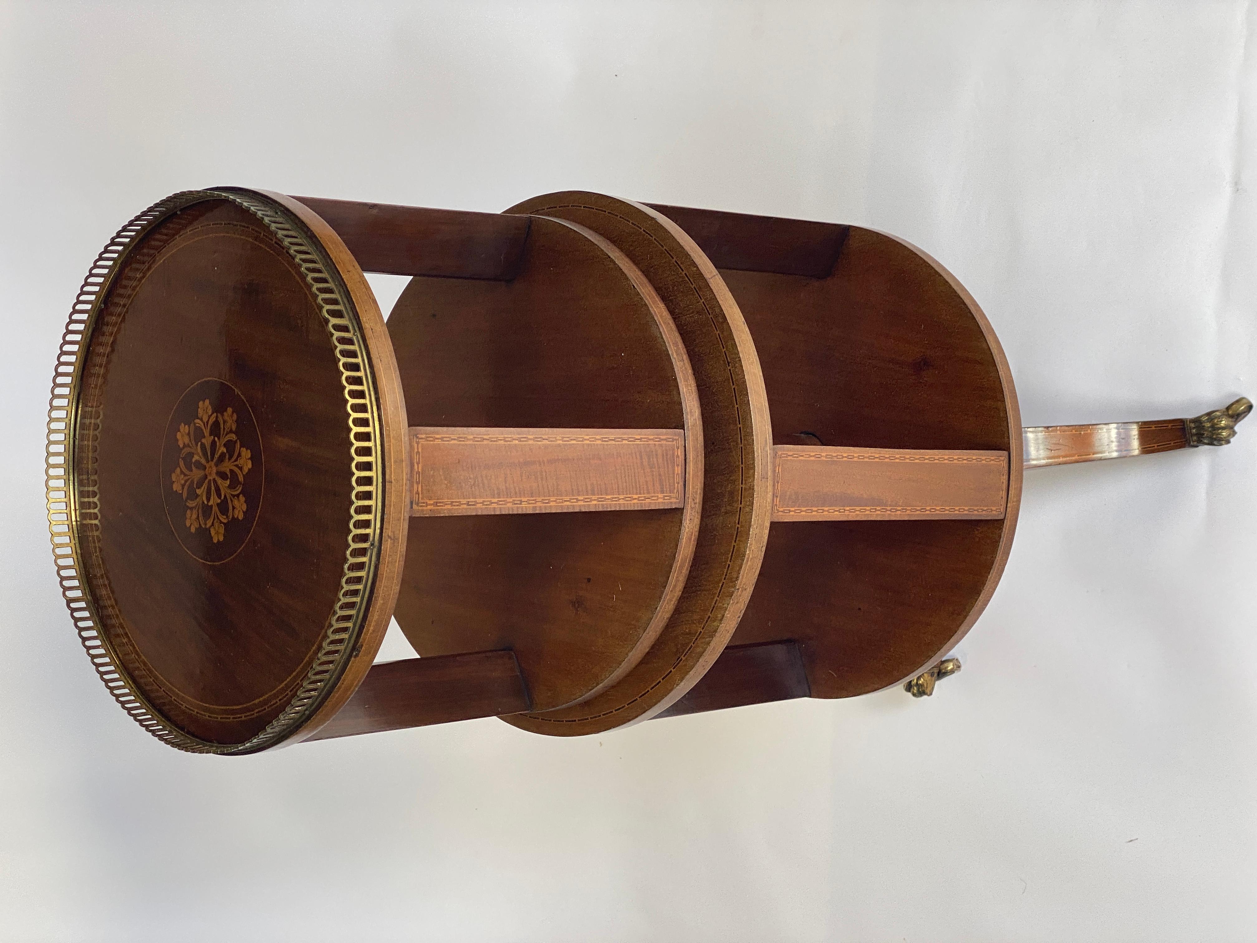 British Fine Mahogany inlaid double Revolving Bookcase For Sale