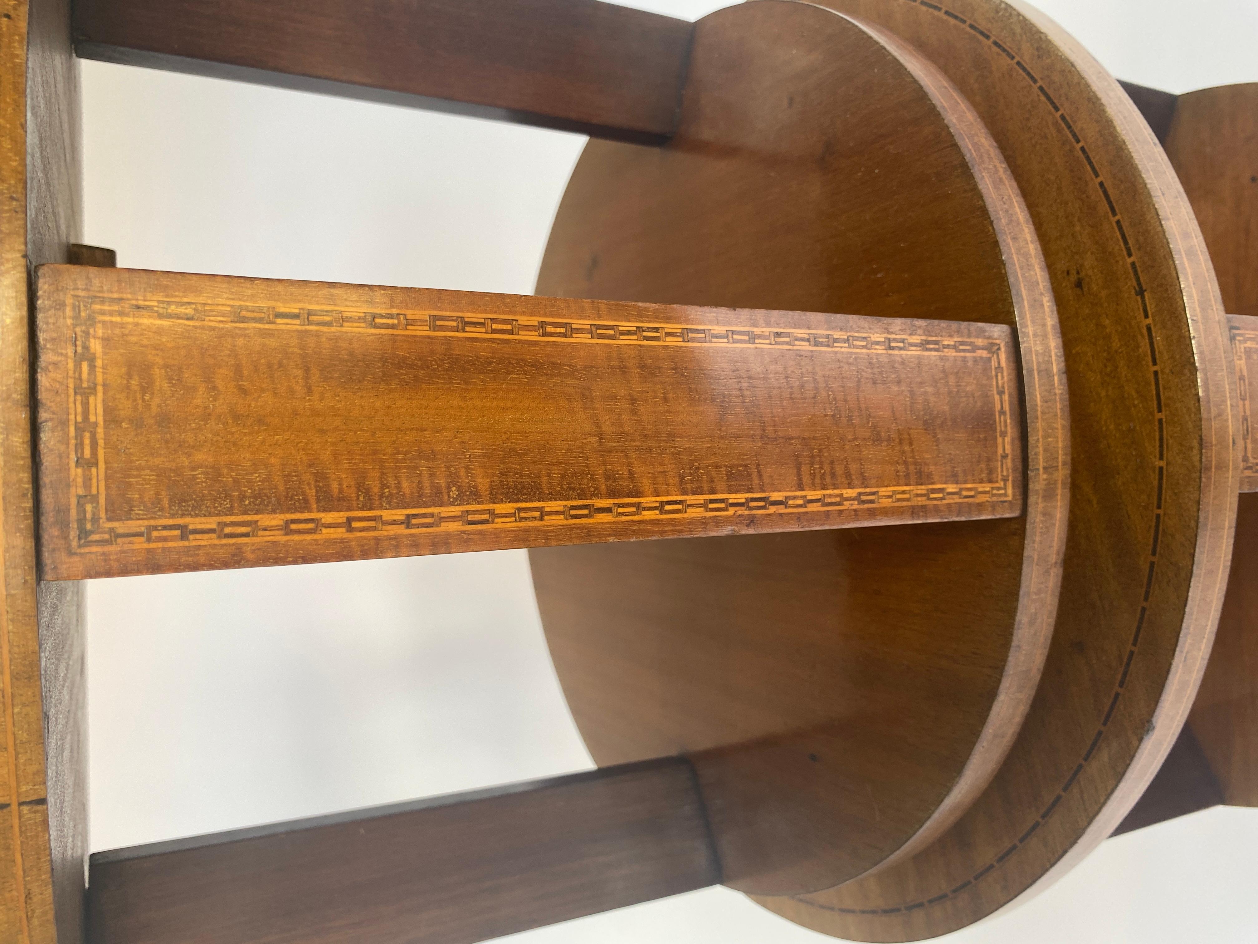 Fine Mahogany inlaid double Revolving Bookcase For Sale 2