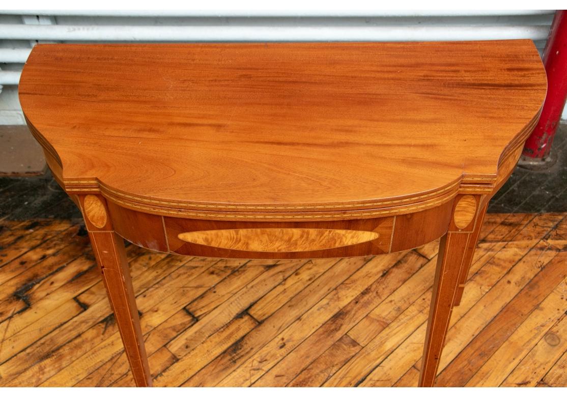 Hepplewhite Style Mahogany Inlaid Games Table In Distressed Condition For Sale In Bridgeport, CT