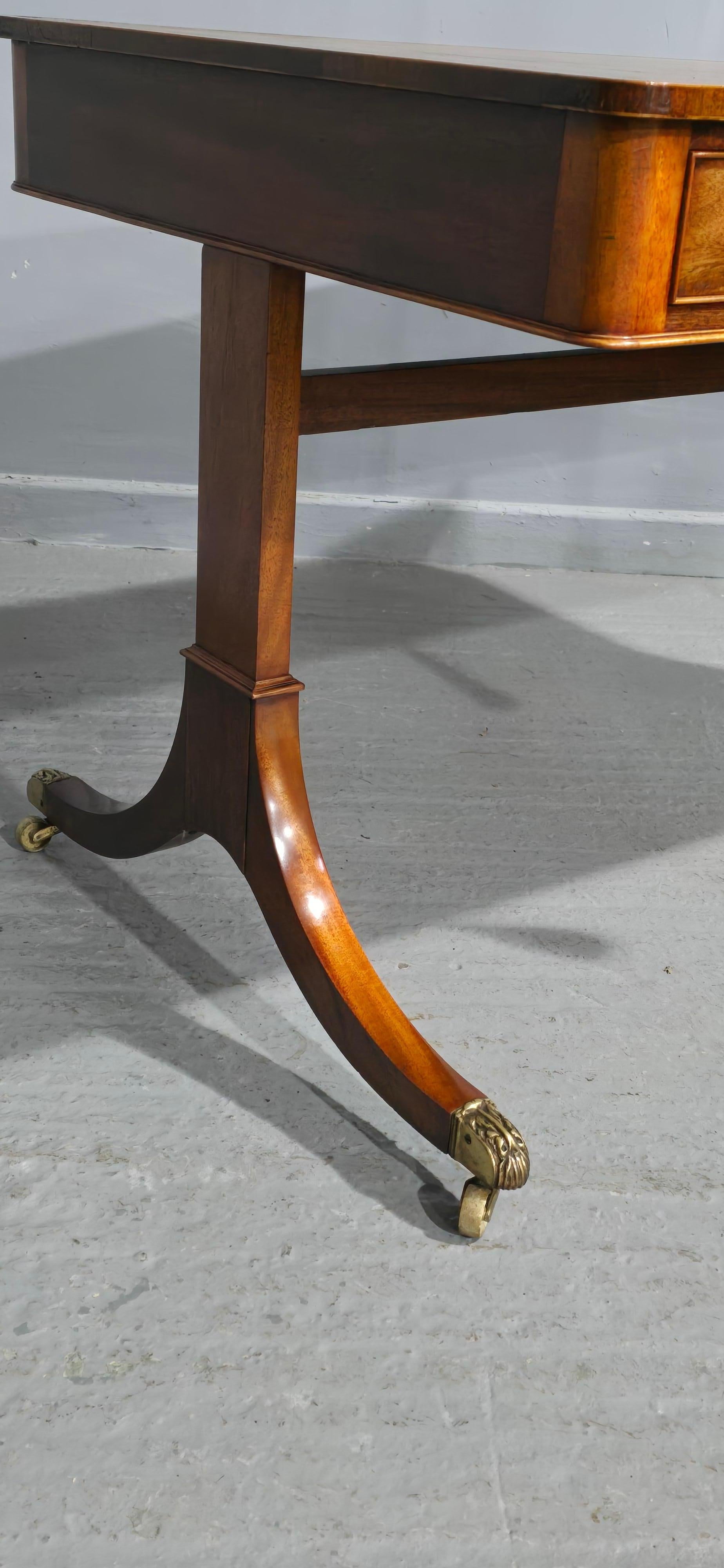 Regency Fine Mahogany Library Writing Table For Sale