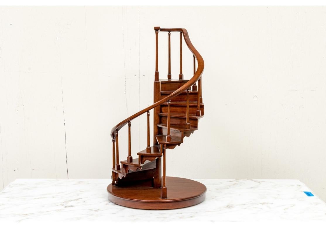Fine Mahogany Miniature Spiral Staircase Attrib to Maitland Smith 2