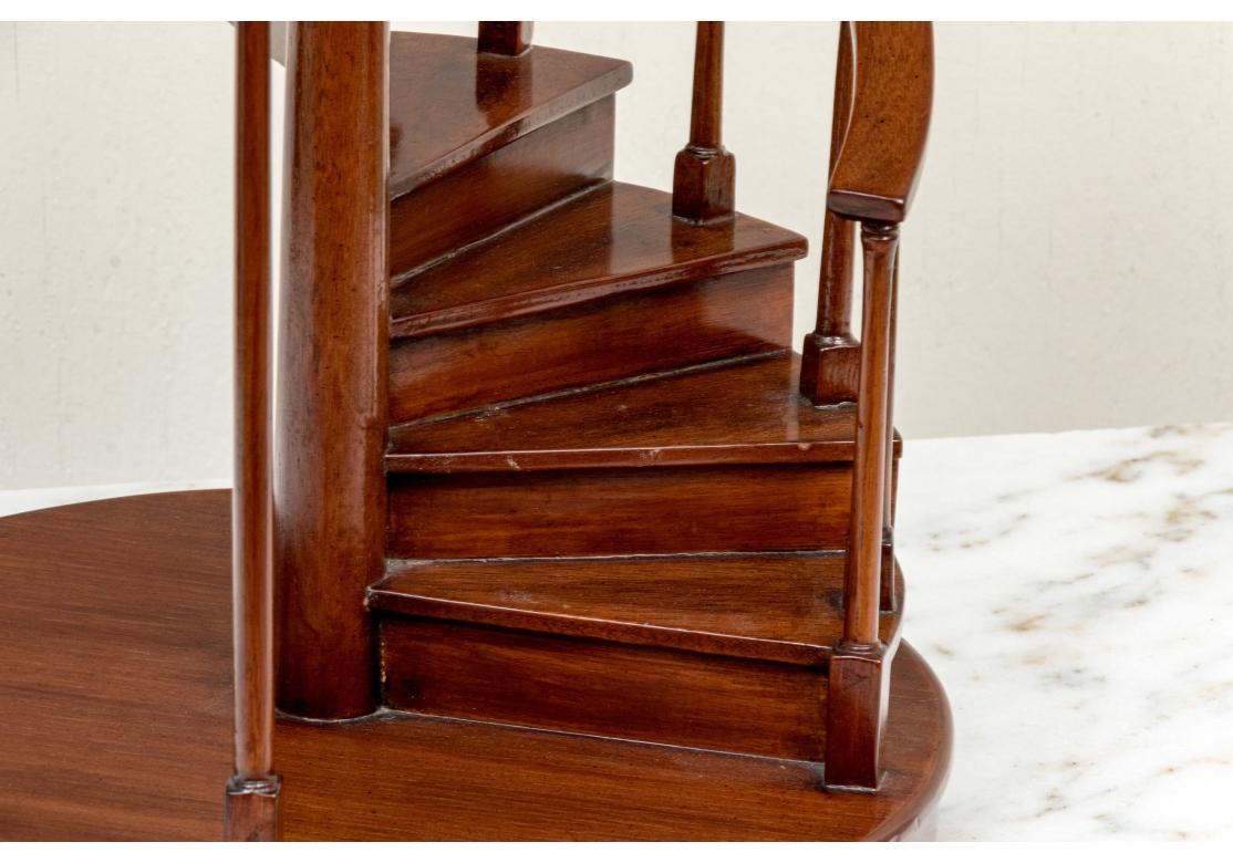 Fine Mahogany Miniature Spiral Staircase Attrib to Maitland Smith In Fair Condition In Bridgeport, CT