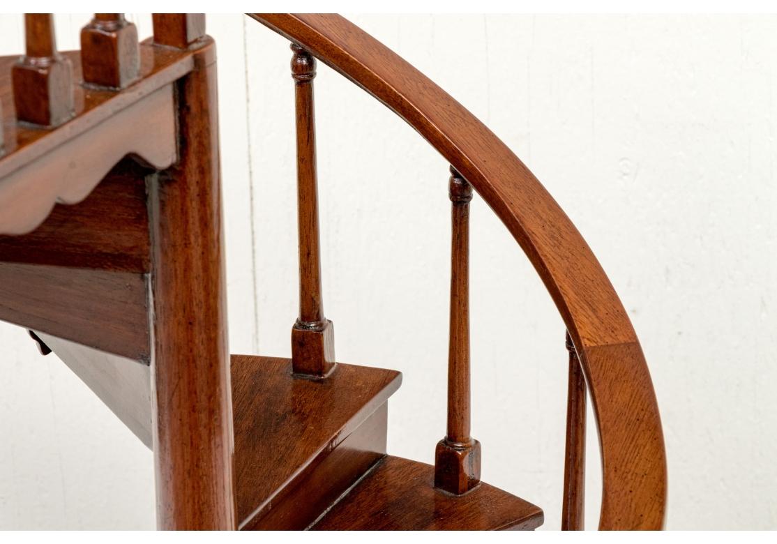 20th Century Fine Mahogany Miniature Spiral Staircase Attrib to Maitland Smith