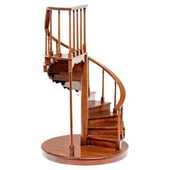 Vintage Fine Mahogany Miniature Spiral Staircase Attrib to Maitland Smith