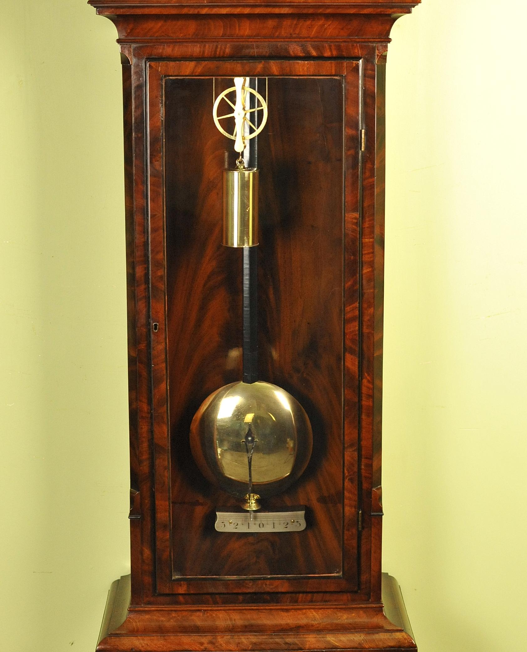English Fine Mahogany Regulator Longcase Tall Case Clock For Sale