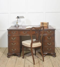 Bureau à deux colonnes en acajou fin