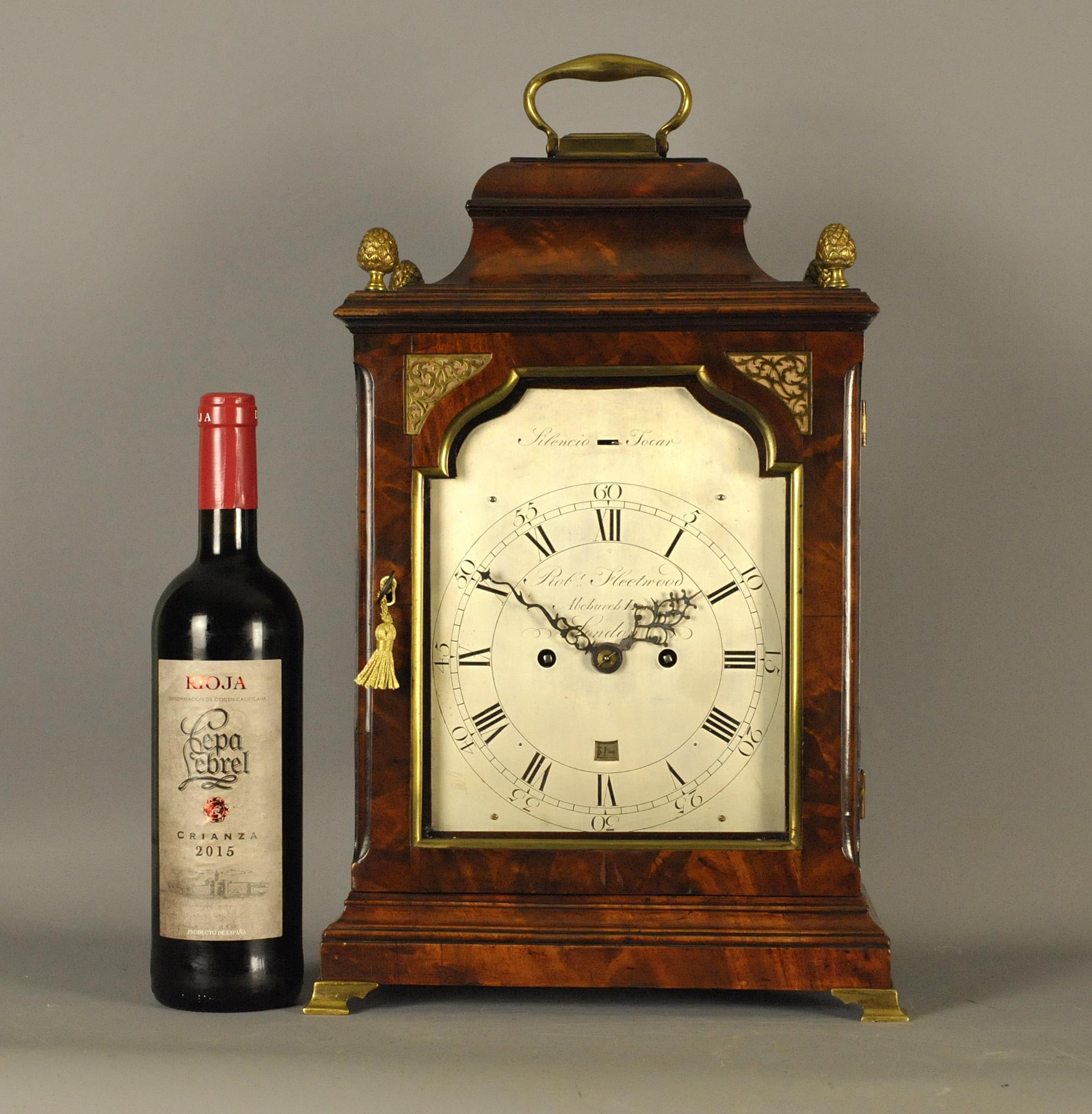 Fine Mahogany Verge Bracket Clock, Fleetwood , London For Sale 4