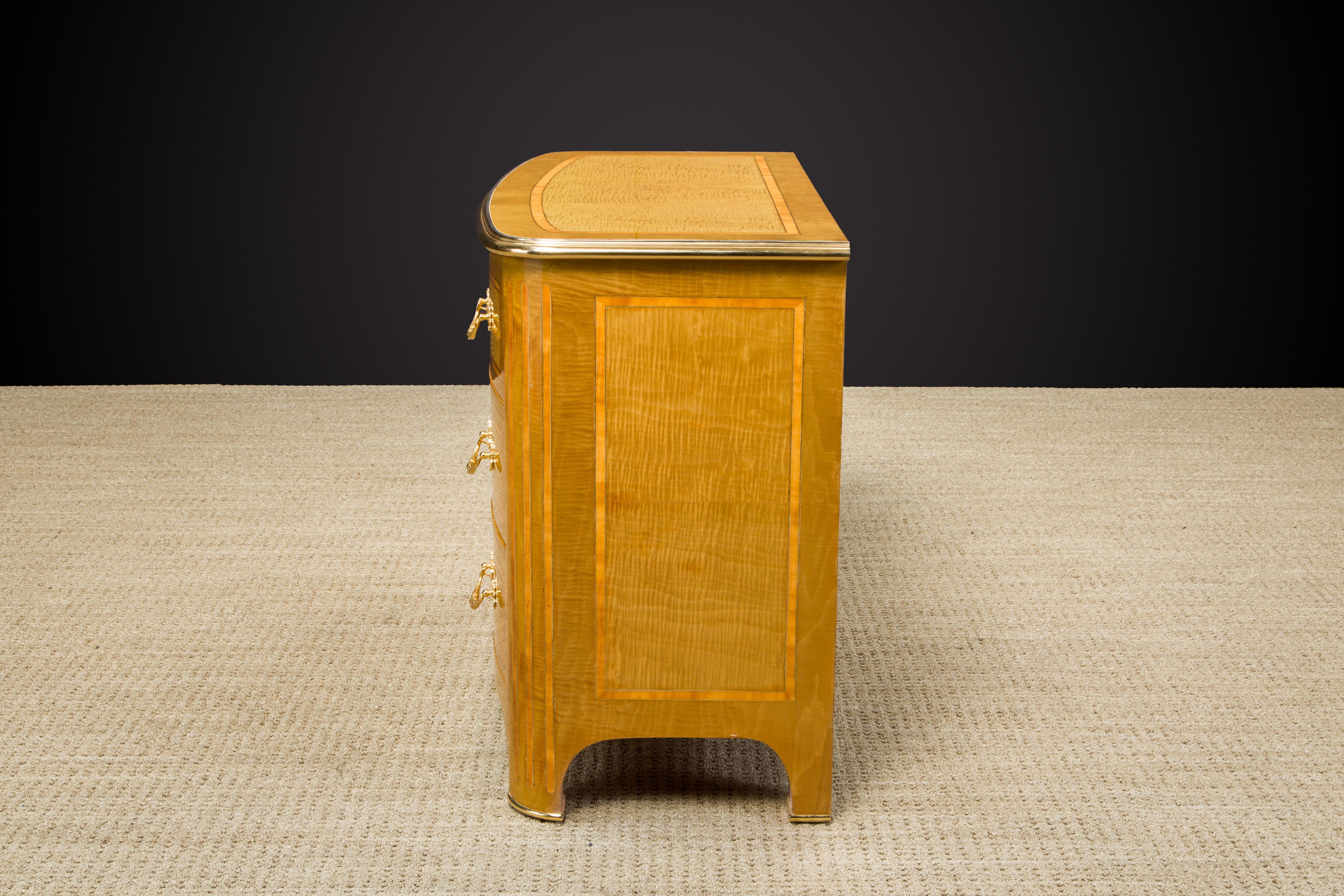 Fine Maison Jansen Brass Inlay and Exotic Marquetry Regency Commode, c. 1960s For Sale 7