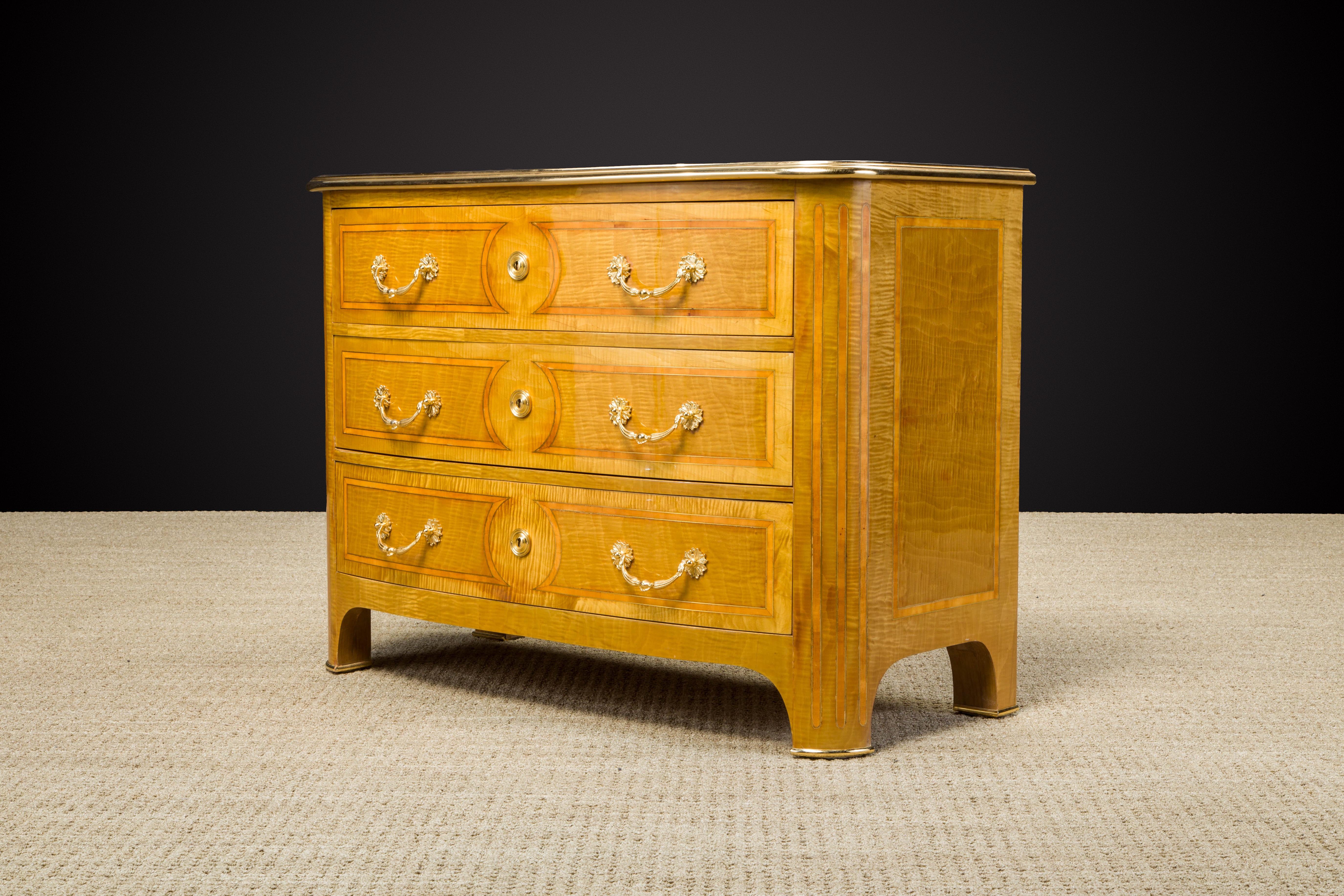 Fine Maison Jansen Brass Inlay and Exotic Marquetry Regency Commode, c. 1960s For Sale 8