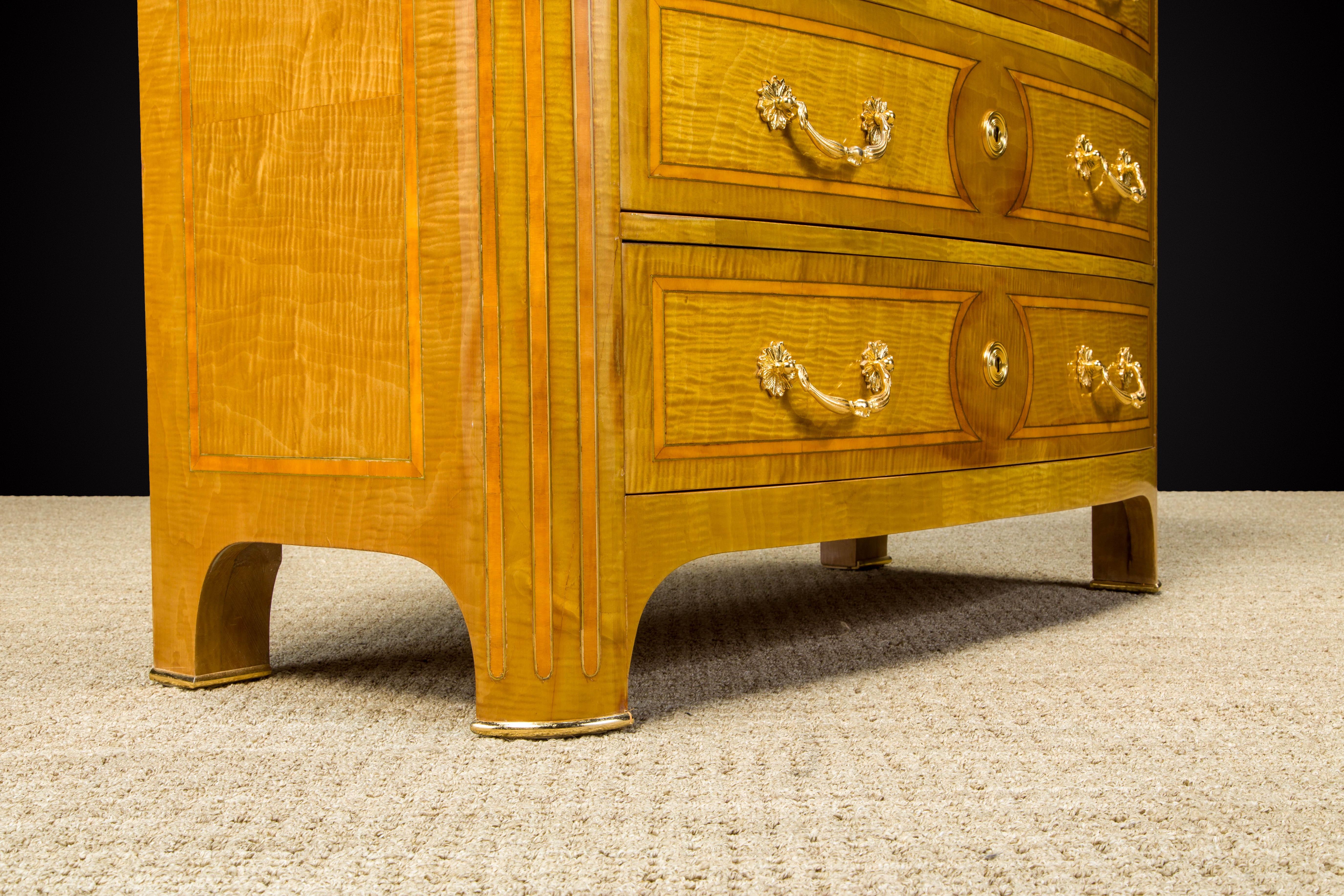 Fine Maison Jansen Brass Inlay and Exotic Marquetry Regency Commode, c. 1960s For Sale 10