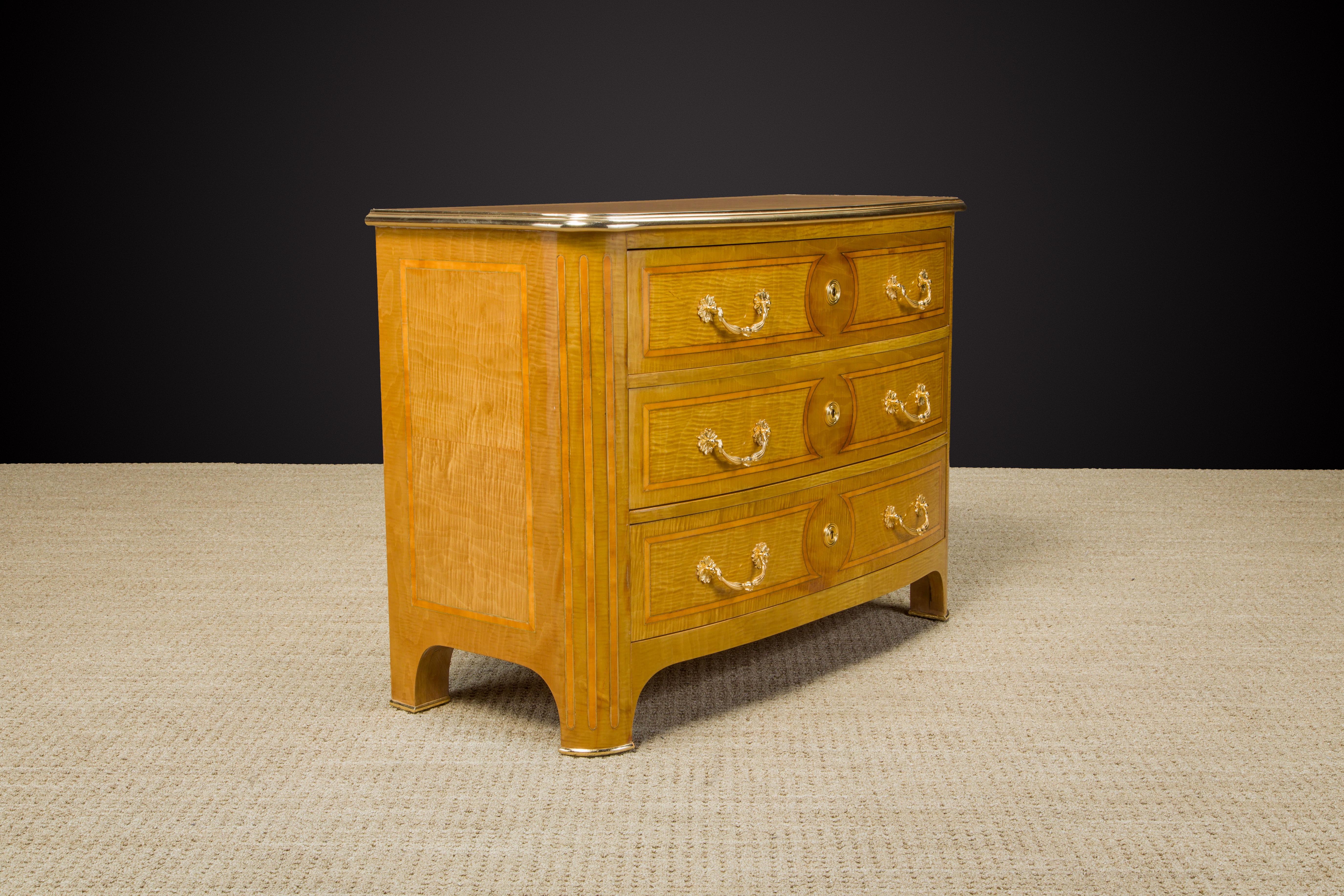 Fine Maison Jansen Brass Inlay and Exotic Marquetry Regency Commode, c. 1960s For Sale 2