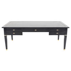 Fine Maison Jansen French Louis XVI Style Ebonized Bureau Plat or Desk