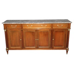 Fine Maison Jansen Style Bronze Mounted Louis XVI Style Marble Top Sideboard