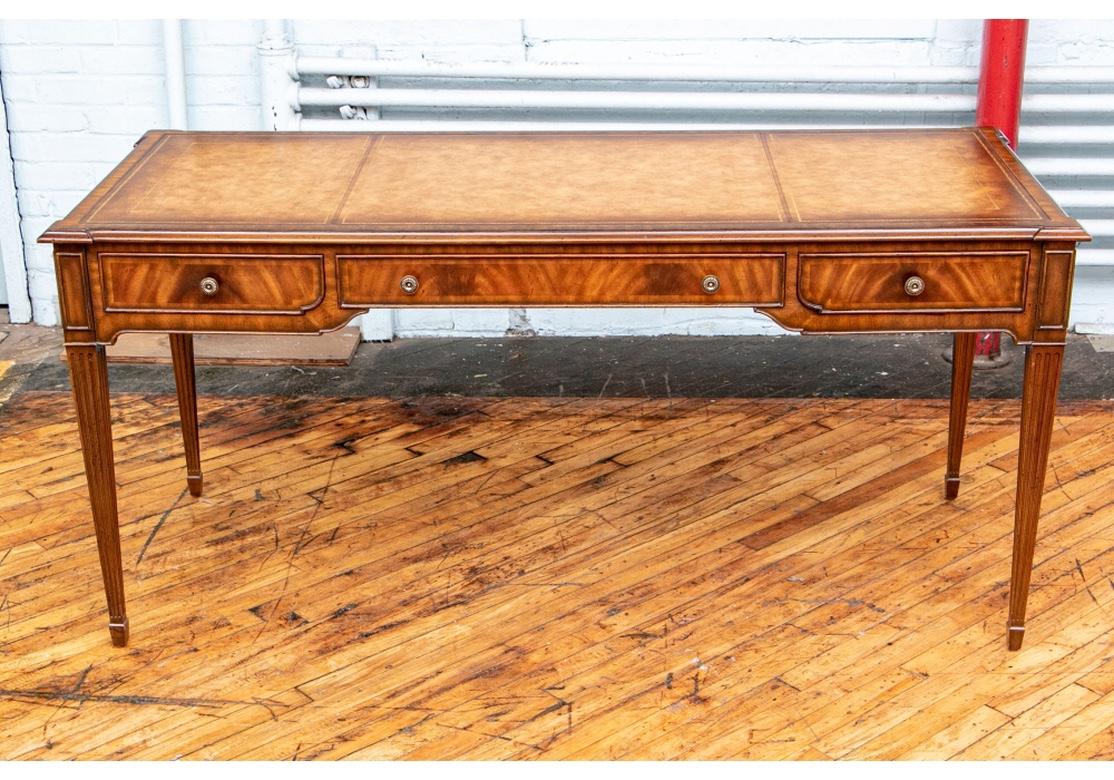 Fine Maitland - Smith French Regency Style Burled Mahogany Leather Top Desk 5