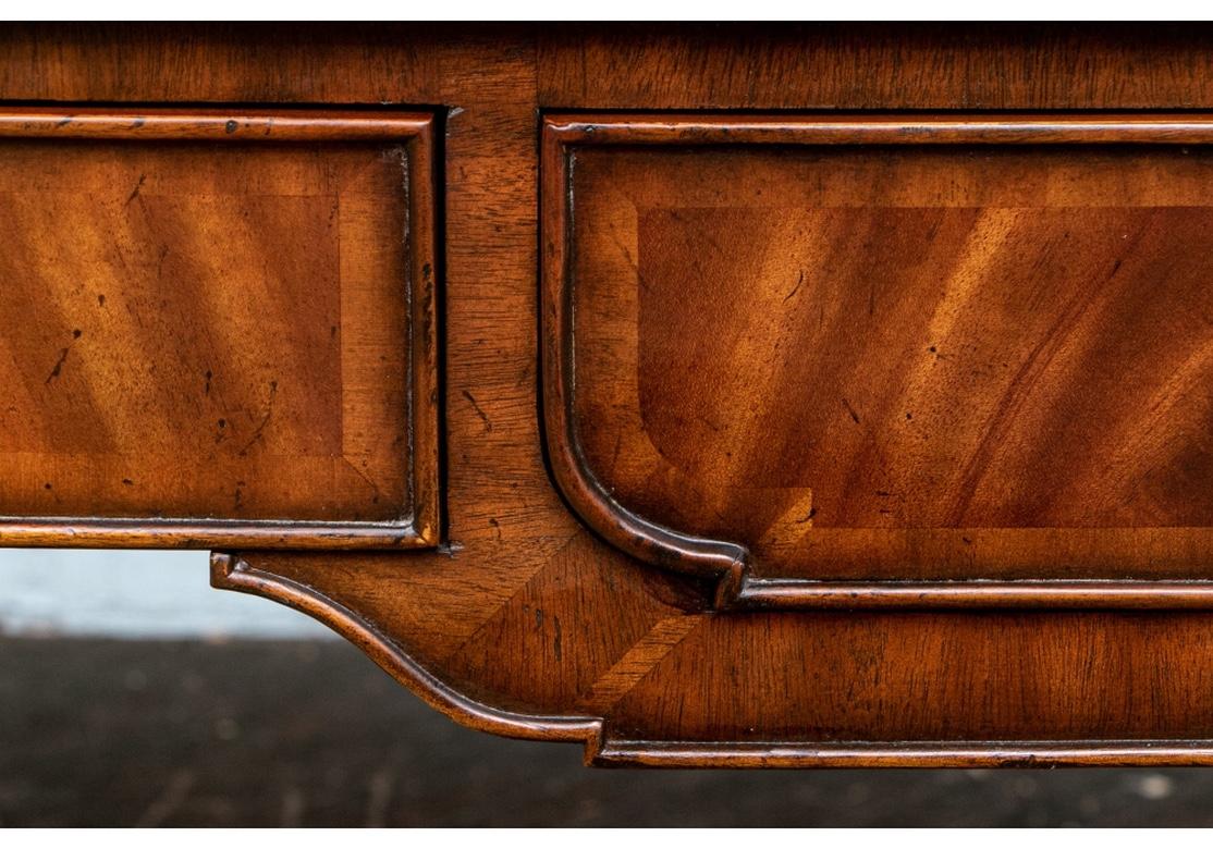 Embossed Fine Maitland - Smith French Regency Style Burled Mahogany Leather Top Desk