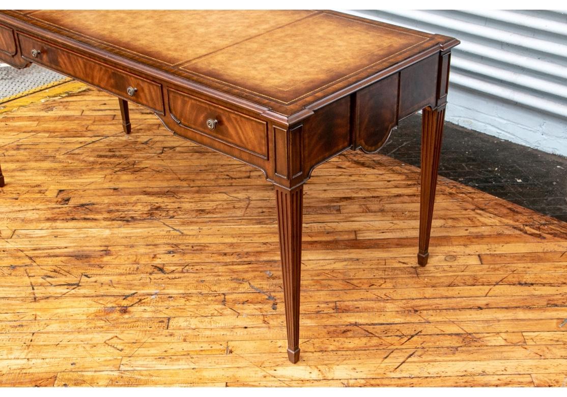 Fine Maitland - Smith French Regency Style Burled Mahogany Leather Top Desk 4