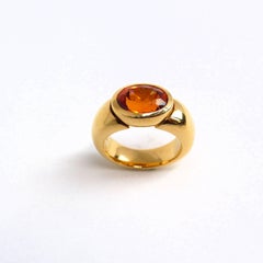 Ring in Rose Gold with Mandarine Garnet oval 11x8, 5mm.