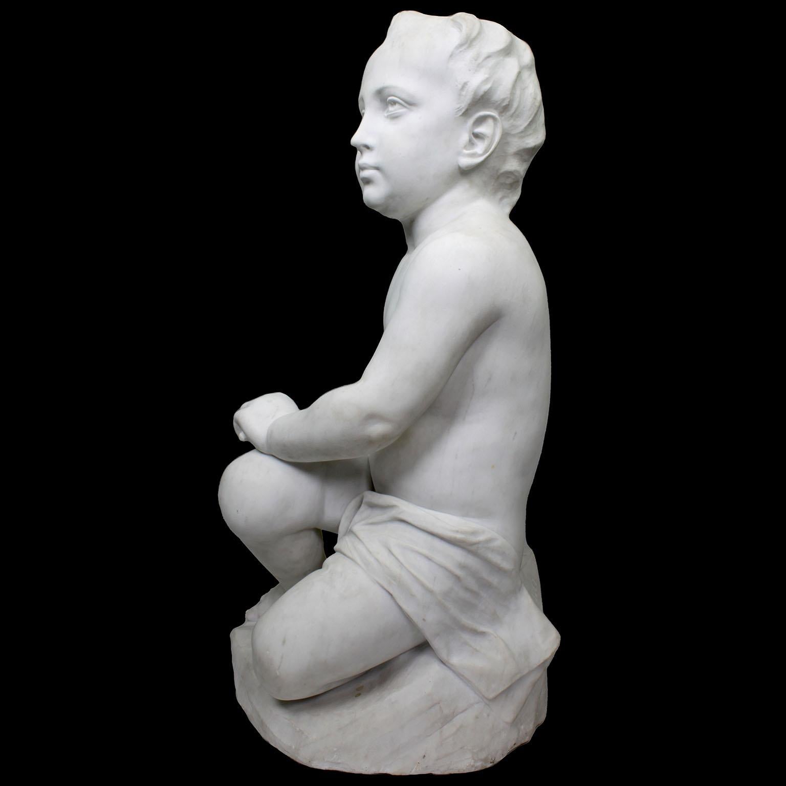 Hand-Carved Fine Marble Sculpture of 