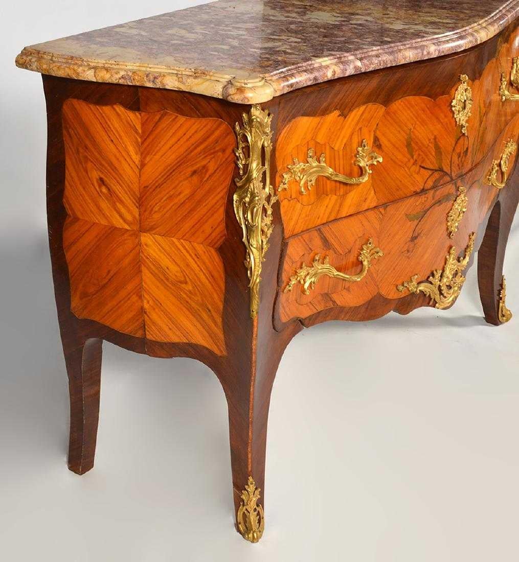 French Fine Marquetry and Ormulu Mounted Louis XV Commode