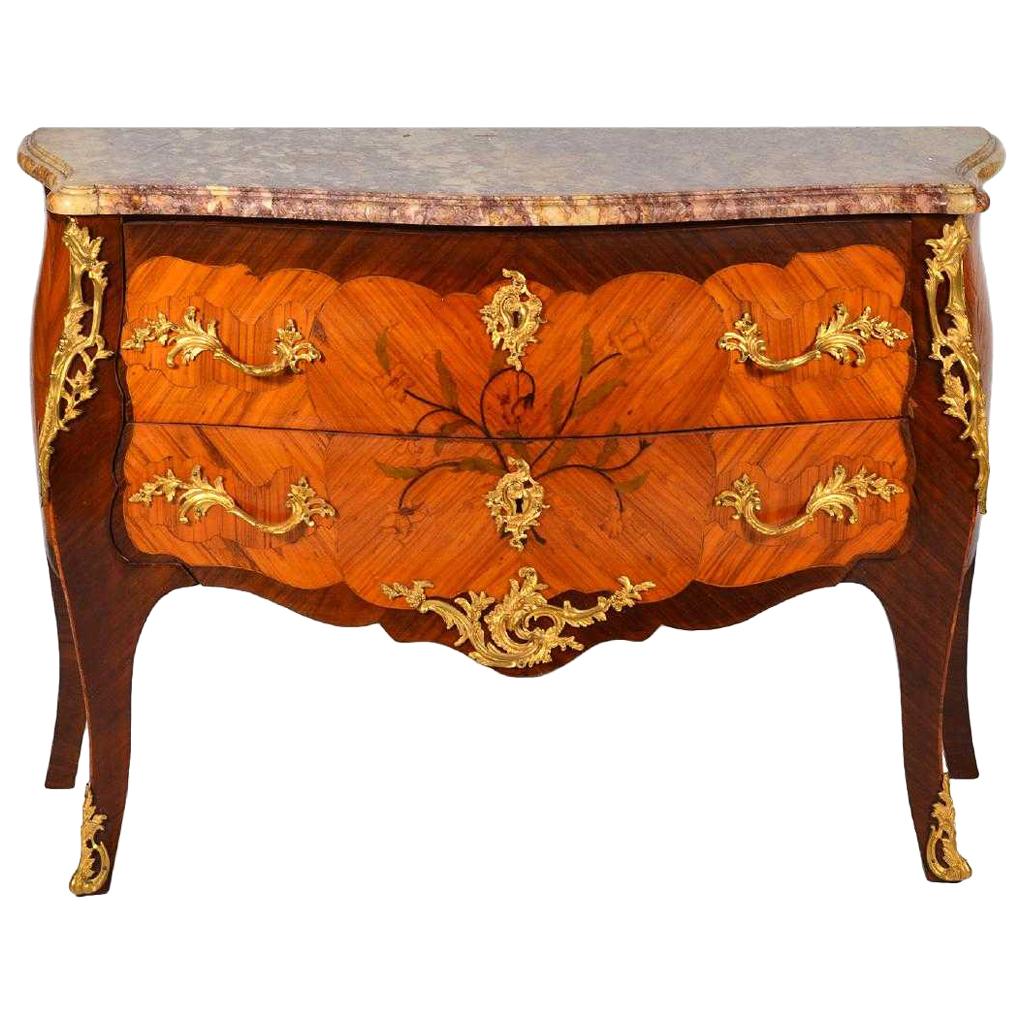 Fine Marquetry and Ormulu Mounted Louis XV Commode
