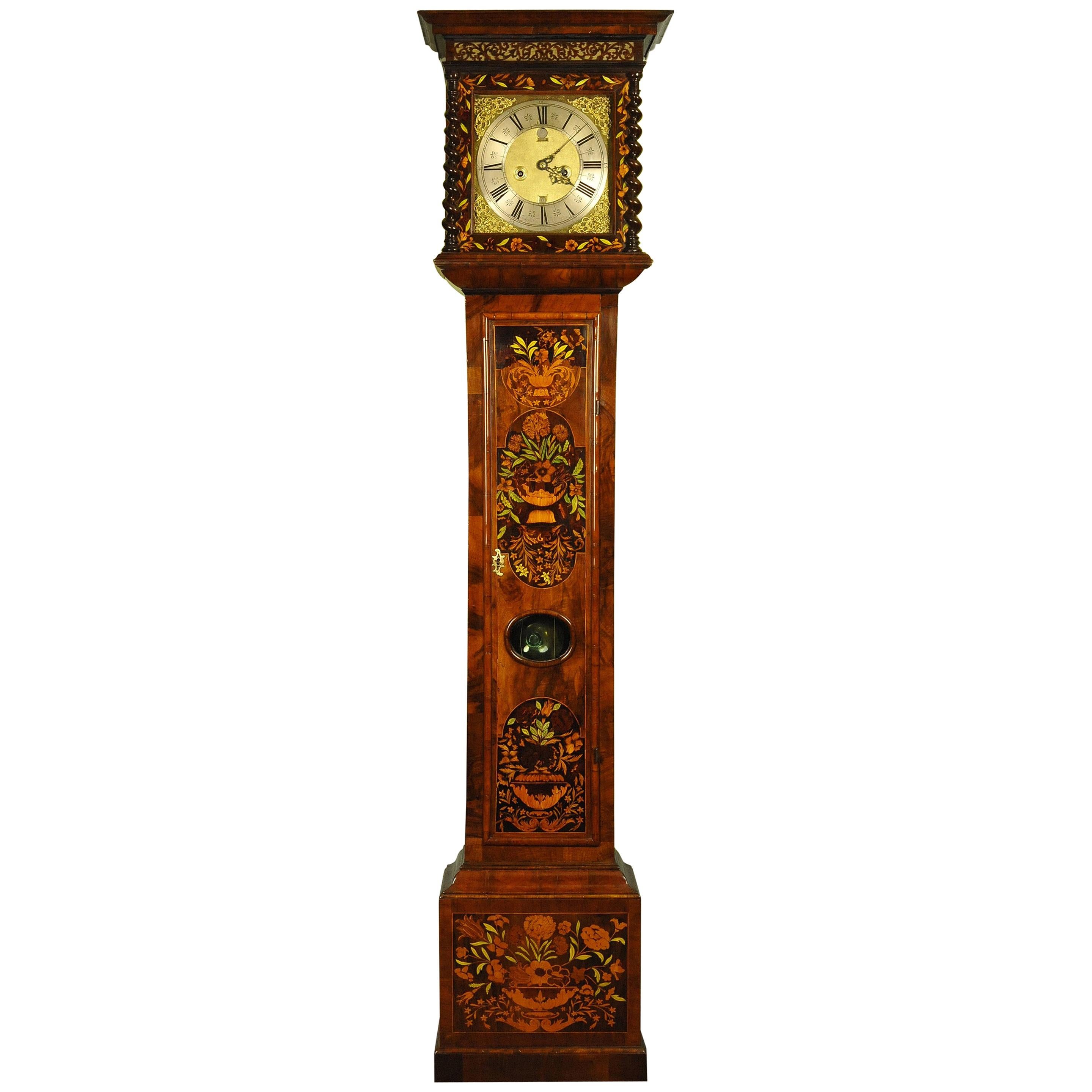 Fine Marquetry Longcase Grandfather Clock, Joseph Norris For Sale