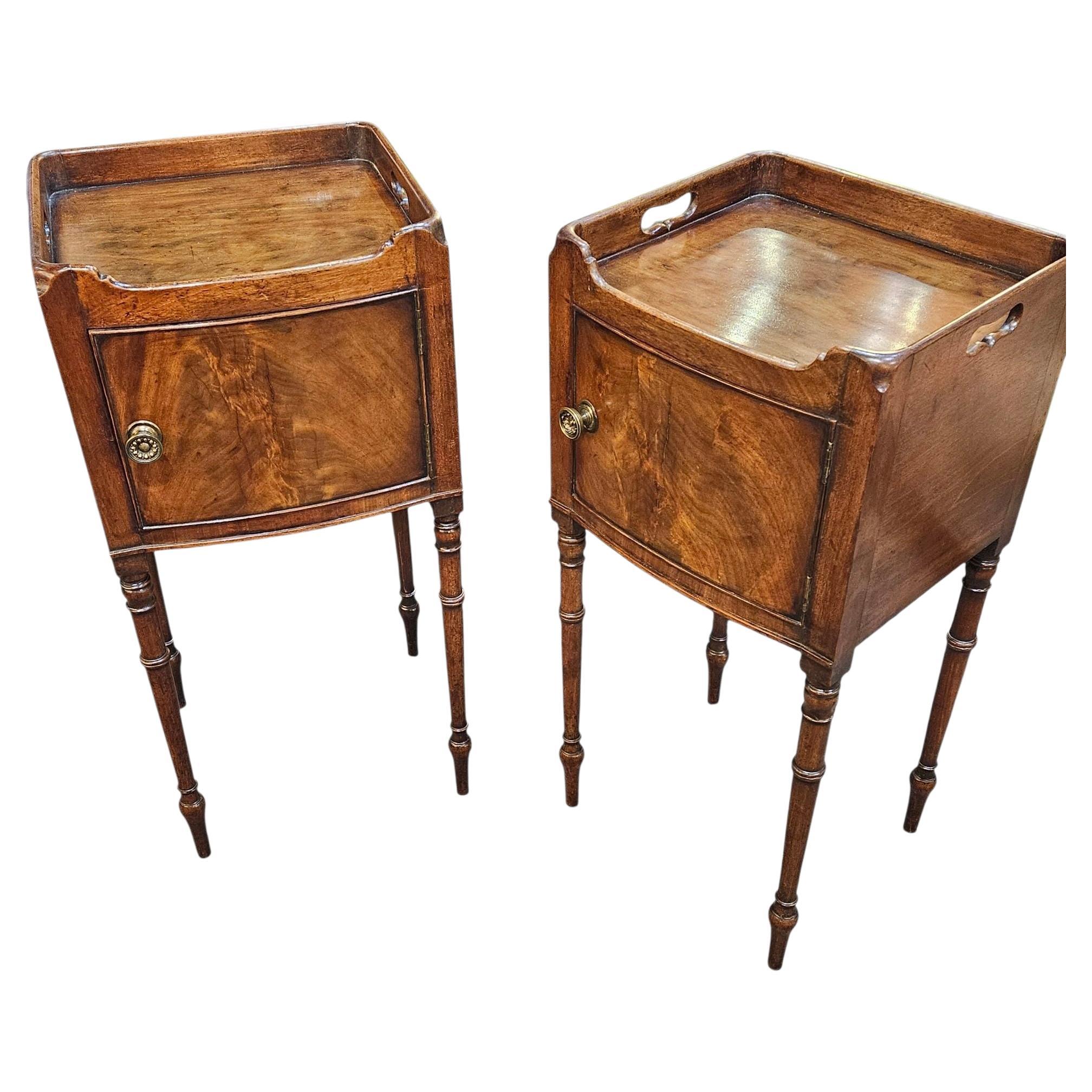Fine Matched Pair of C1810s Regency Pot Cupboards For Sale