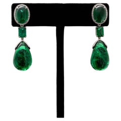 Fine Matching Emerald Drop 48.60ct Earring Gubelin