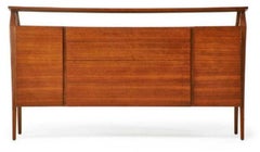 Fine MCM Gio Ponti Figured Walnut Cabinet Credenza Having Manufacturer Label