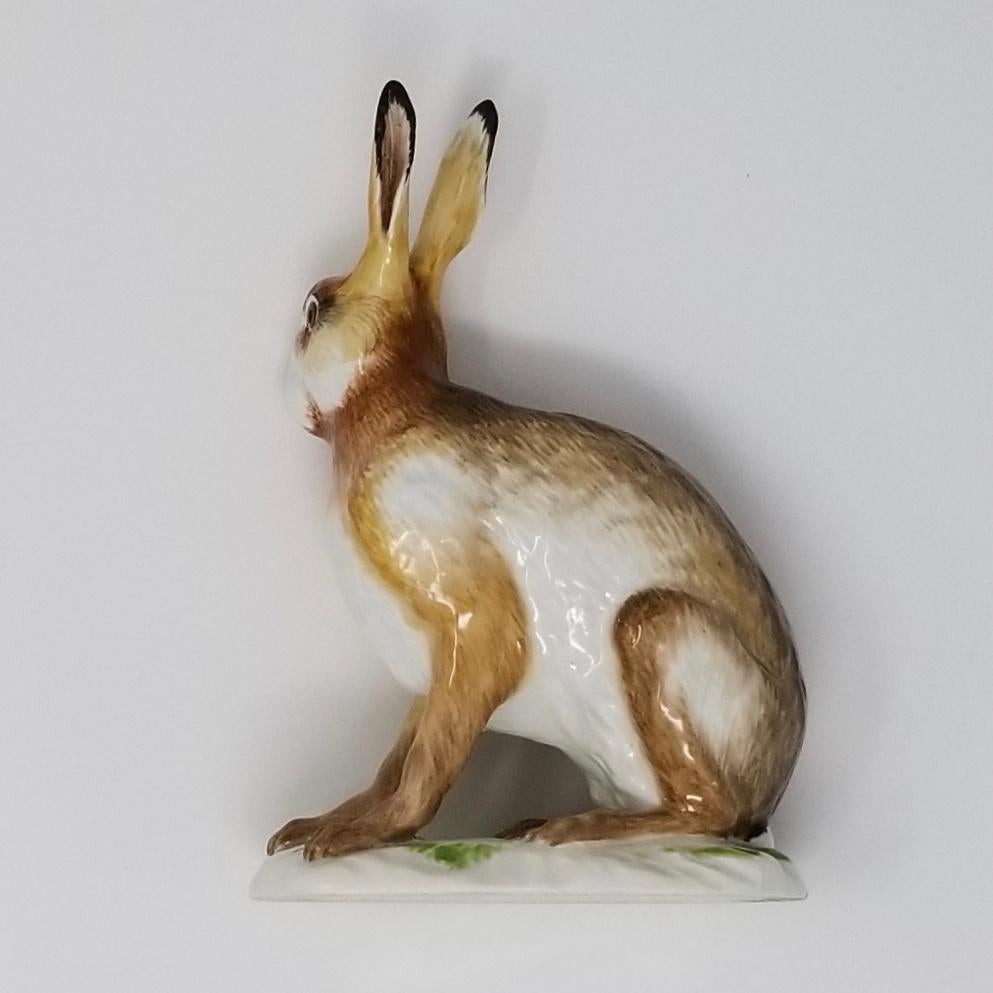 Fine Meissen Porcelain Figure of a Rabbit after a Model by J. J. Kandler In Good Condition For Sale In New York, NY
