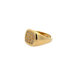 Fine Men’s Diamond Gold Signet Cigar Band Vintage Ring Estate Fine Jewelry