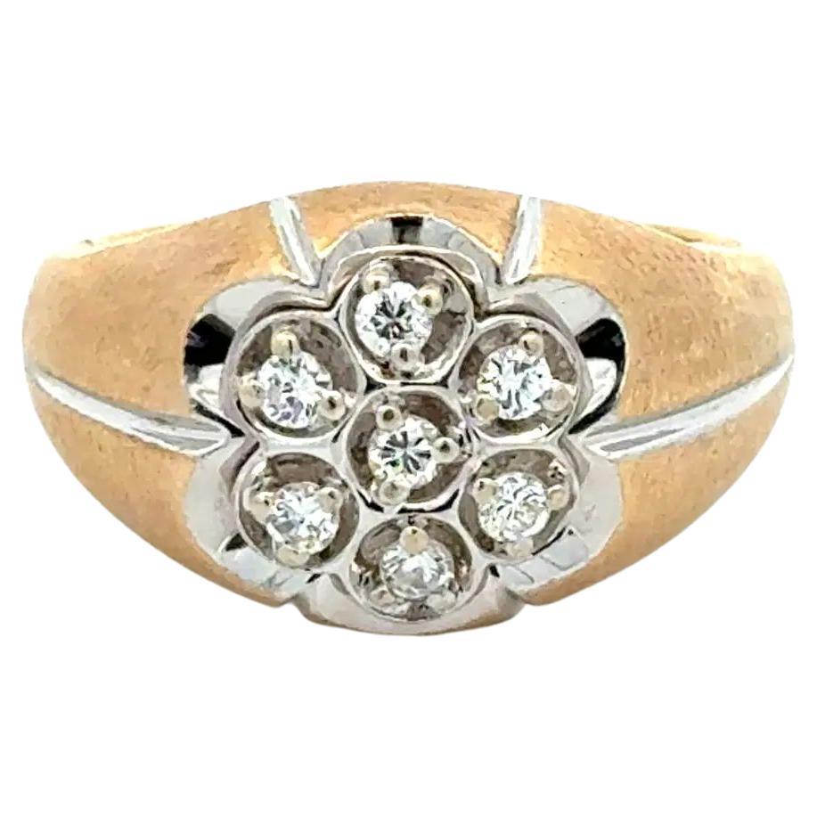 Fine Men’s Diamond Gold Vintage Ring Estate Fine Jewelry For Sale