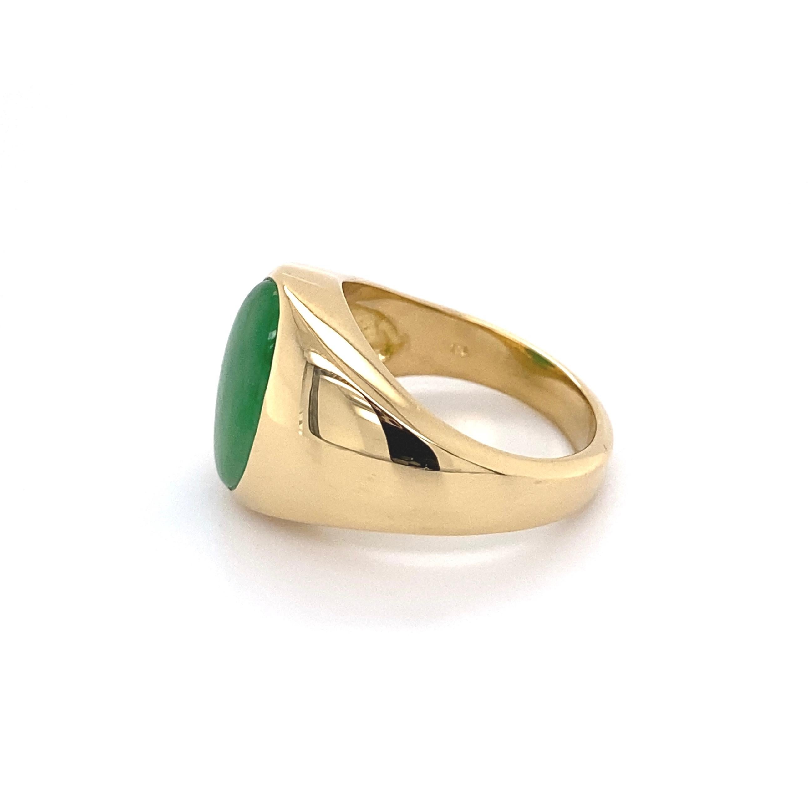 Women's Fine Men’s Jadeite Jade Gold Ring Estate Fine Jewelry