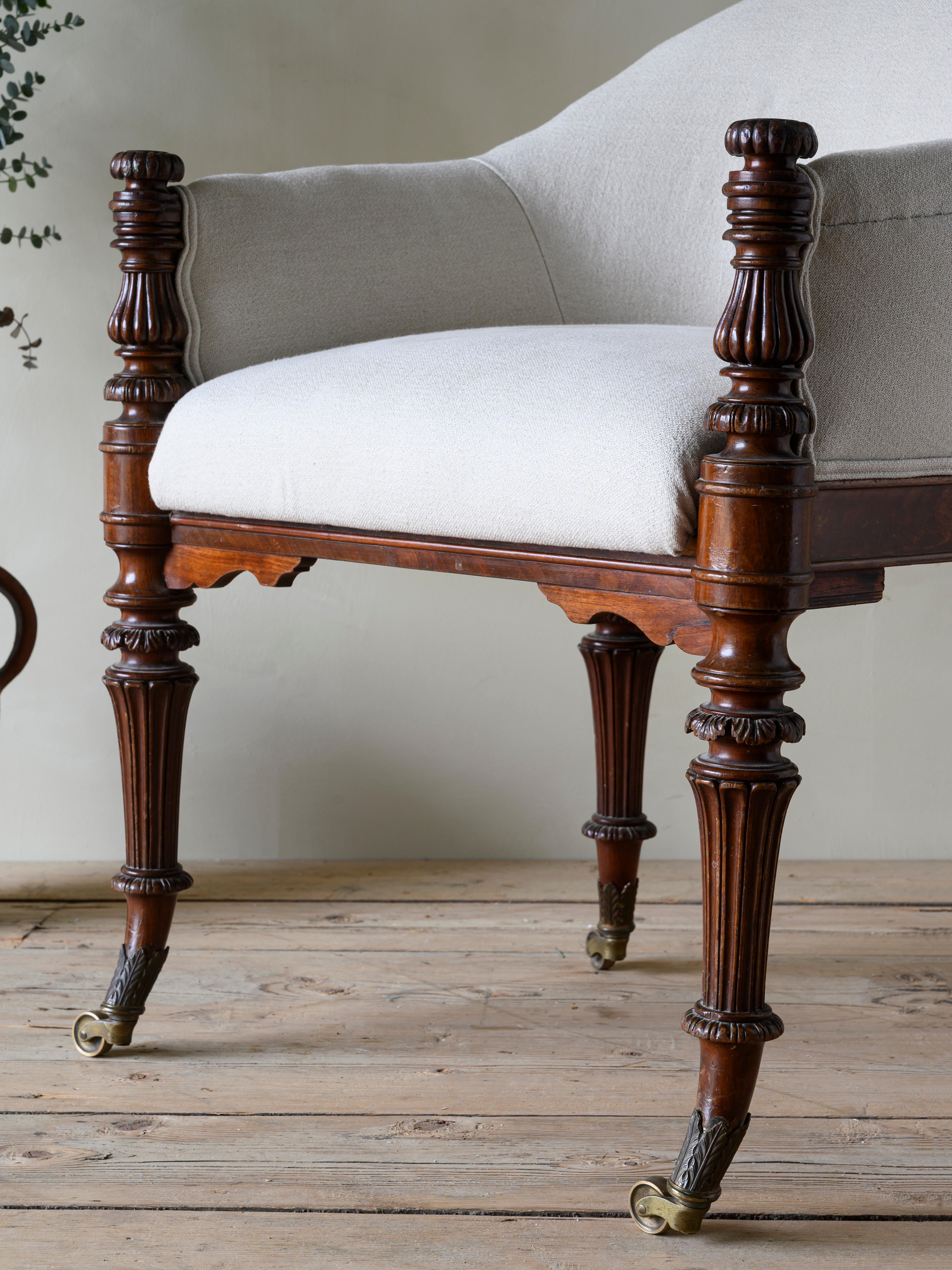 Hand-Crafted Fine Mid 19th Century Neoclassical Armchair