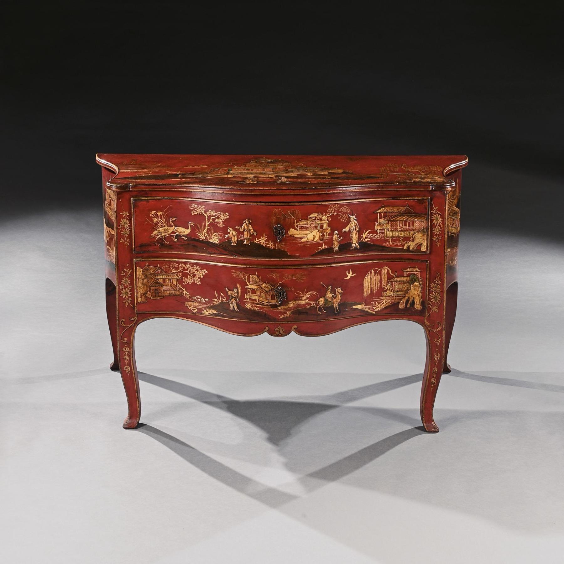 Commode con laccatura o con pannelli di giapano del XIX secolo in stile rococò in vendita 5