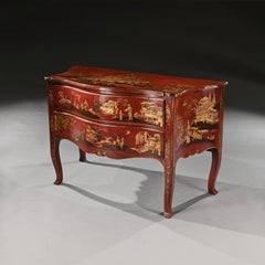 19th Century North European Japanned or Lacquered Commode in the Rococo Taste