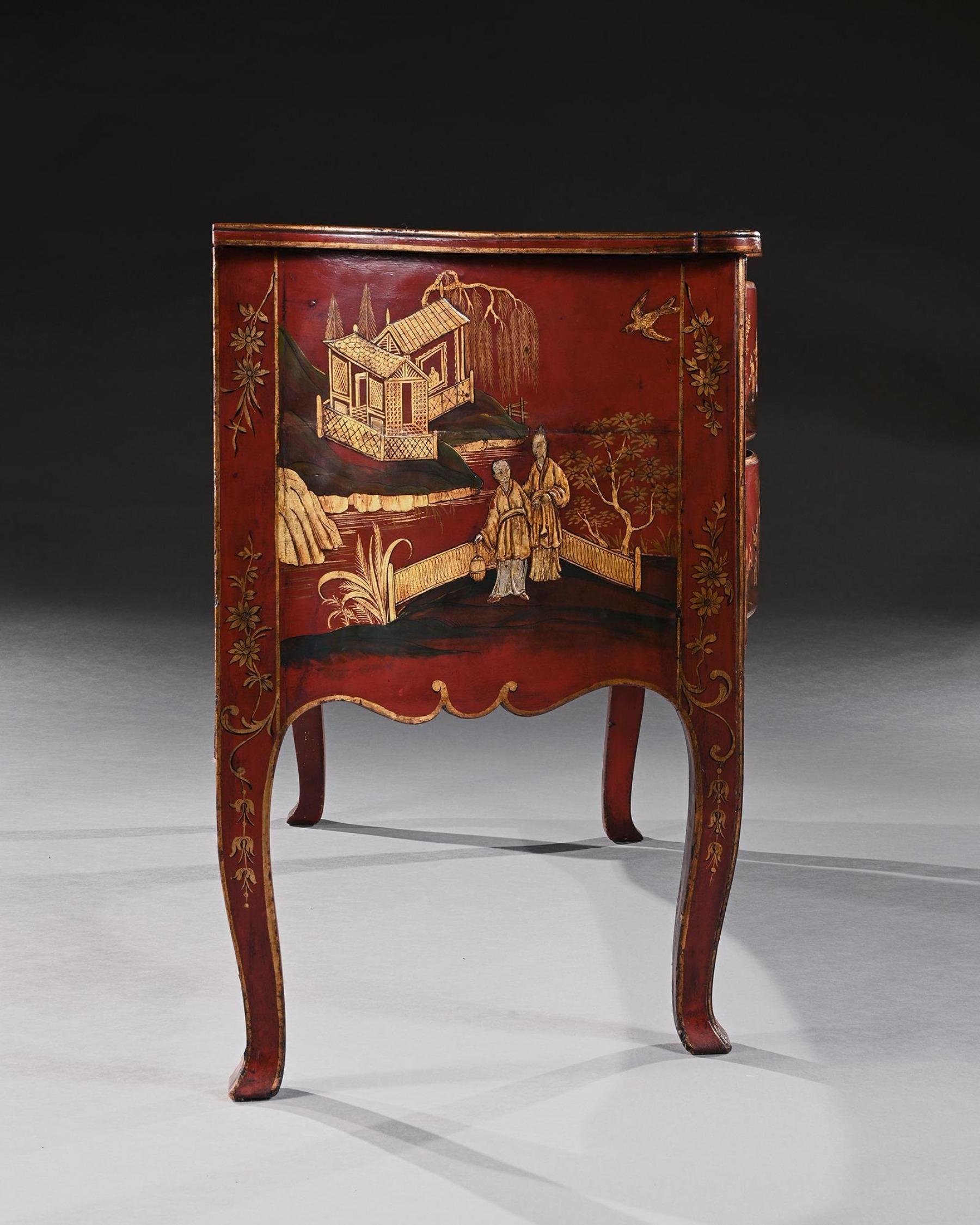 Commode con laccatura o con pannelli di giapano del XIX secolo in stile rococò in vendita 3