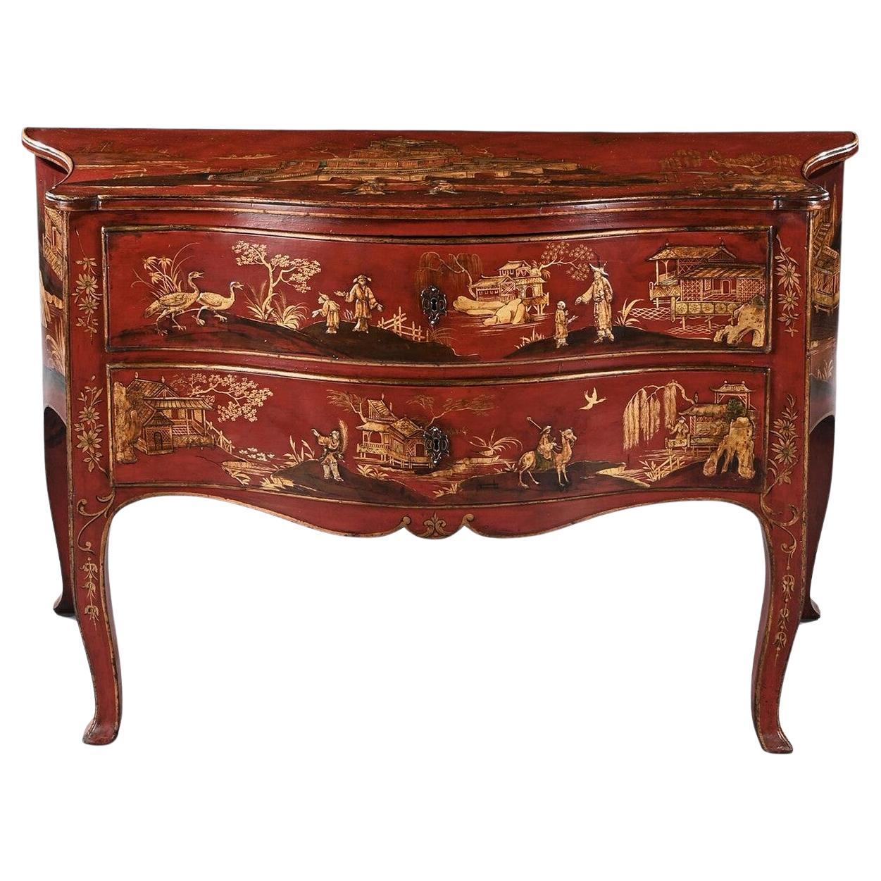 Commode con laccatura o con pannelli di giapano del XIX secolo in stile rococò in vendita