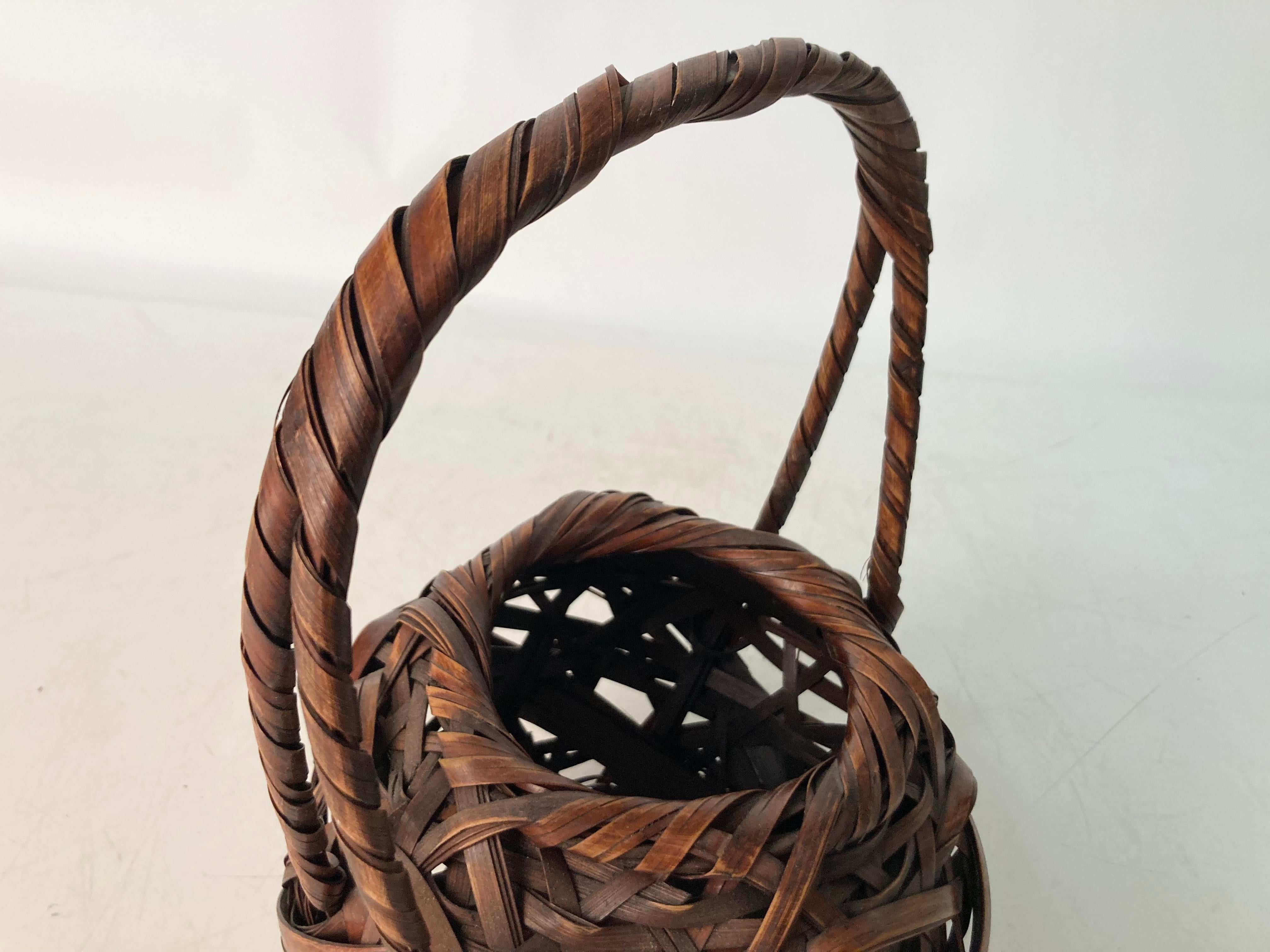 Fine Mid 20th C. Japanese Bamboo Ikebana Basket 5