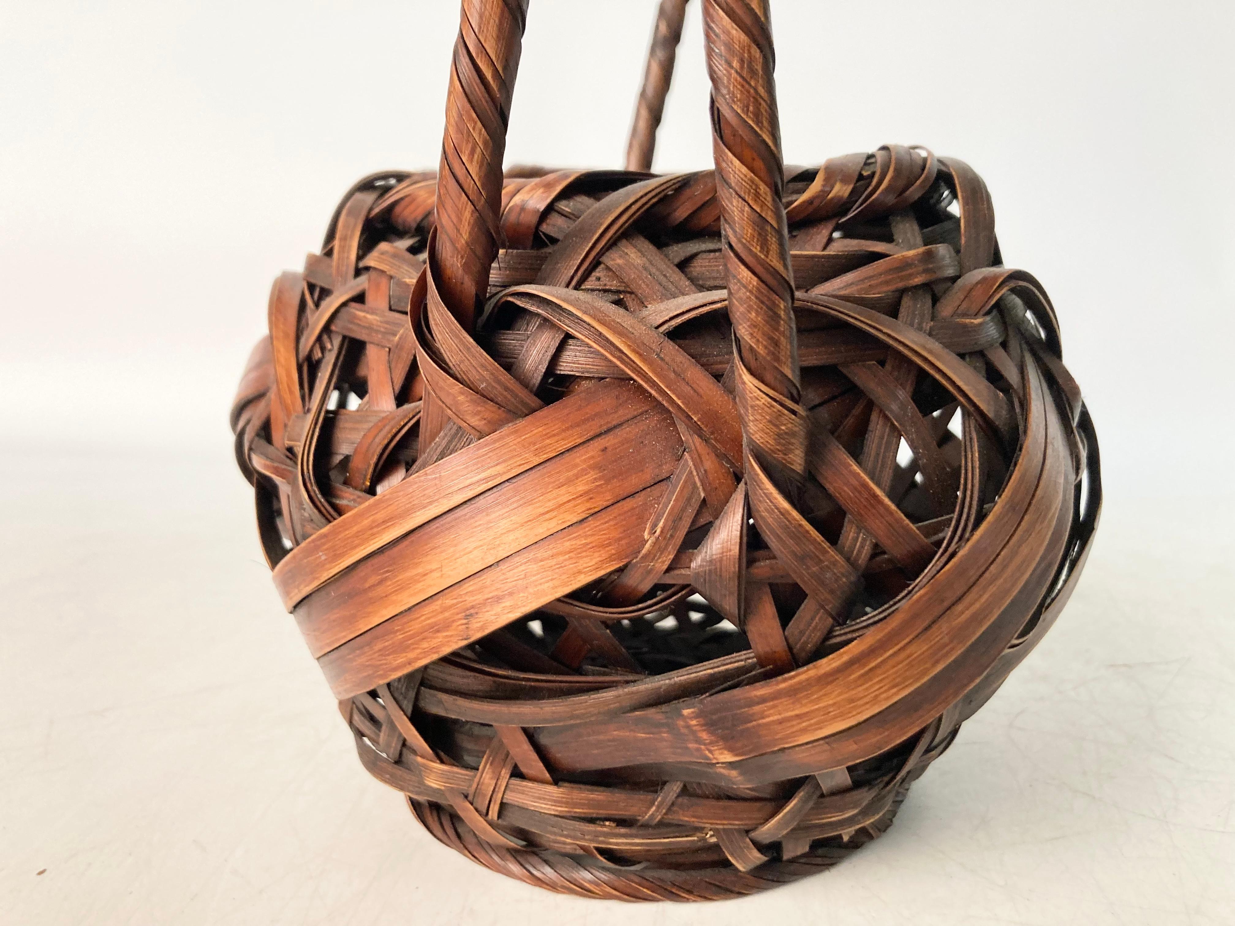 Edo Fine Mid 20th C. Japanese Bamboo Ikebana Basket