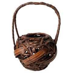 Fine Mid 20th C. Japanese Bamboo Ikebana Basket