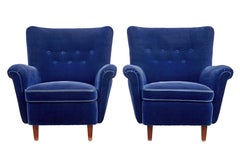 Fine mid 20th century blue 3 piece suite