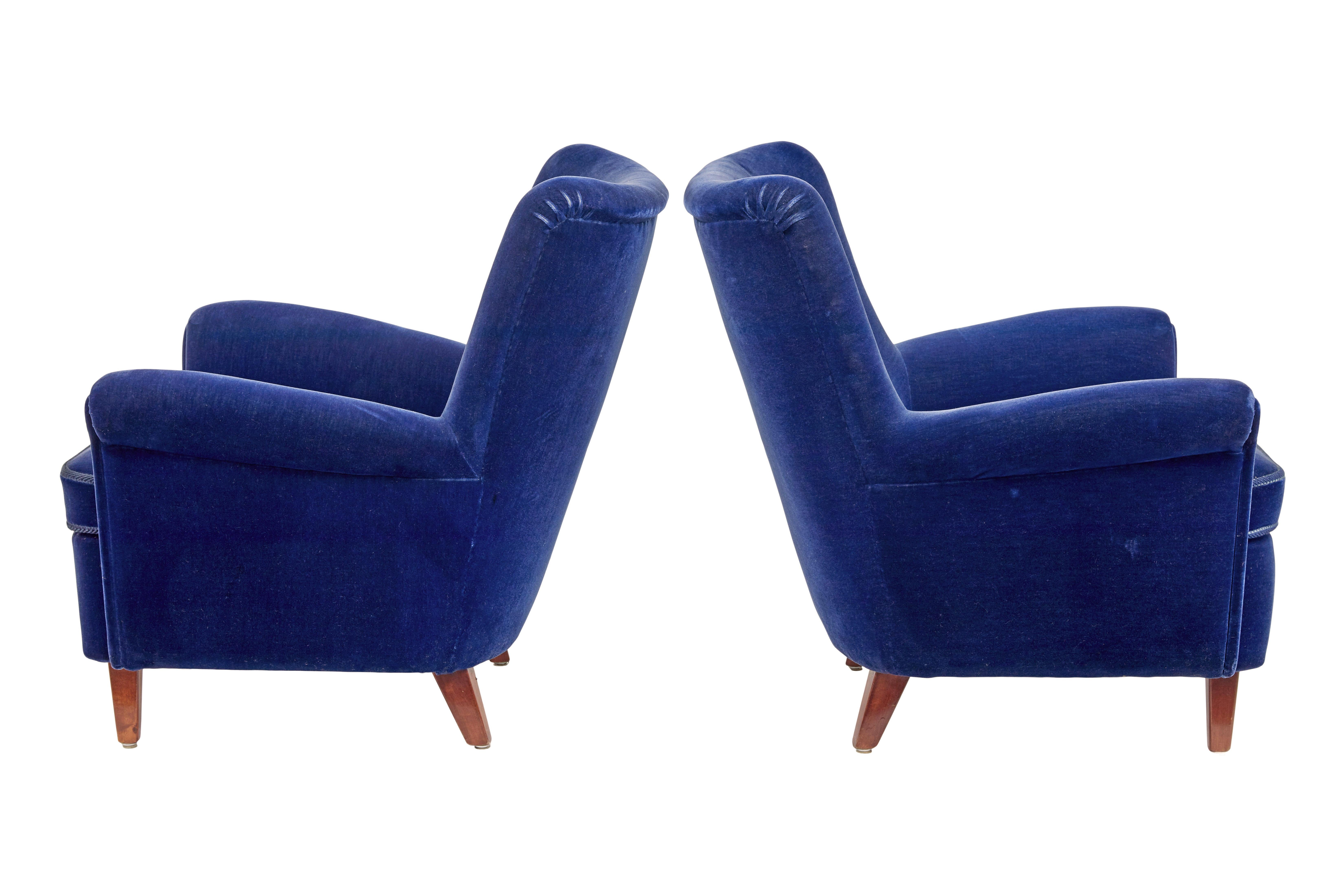 Mid-Century Modern Ensemble 3 pièces bleu du milieu du 20e siècle en vente