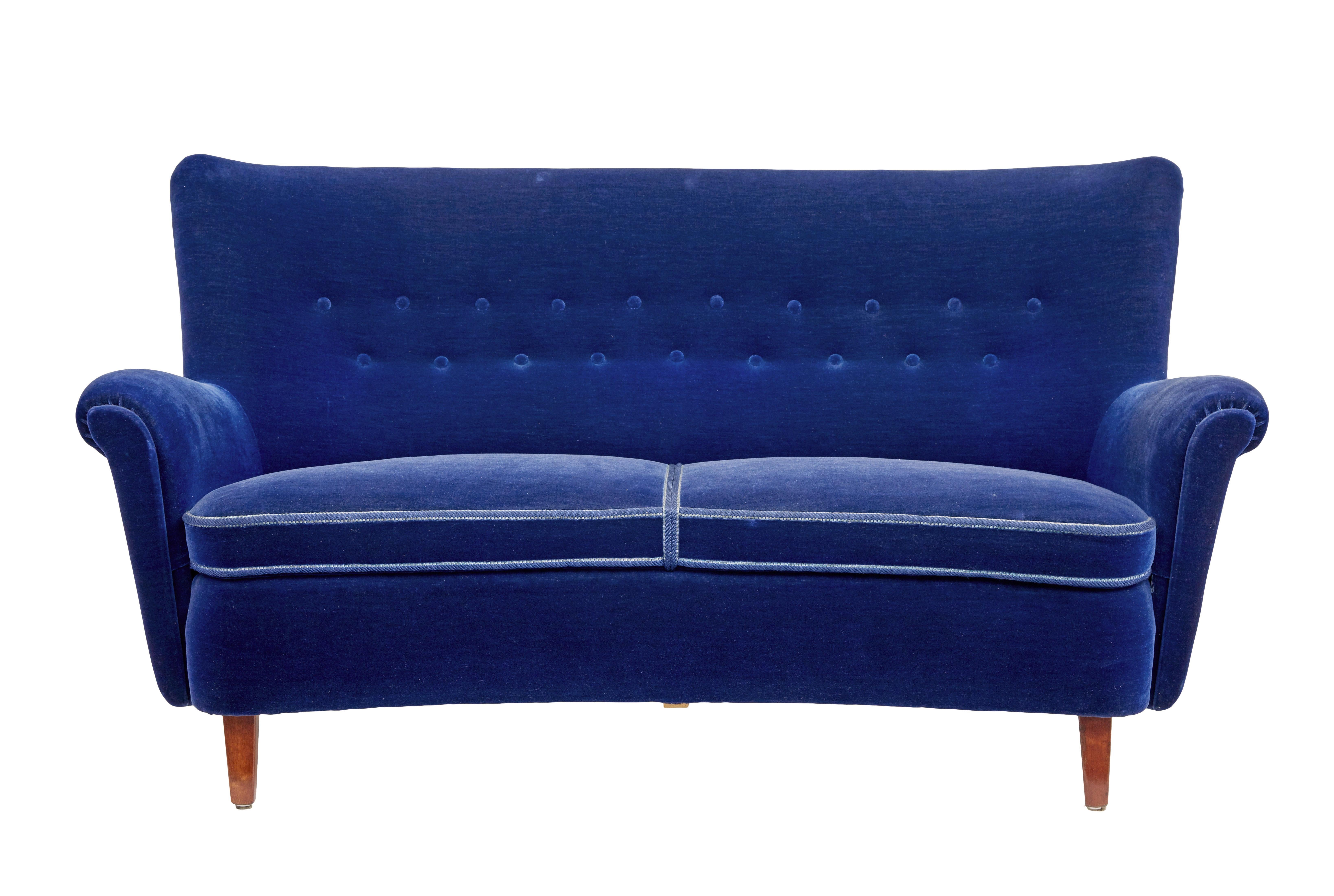 Ensemble 3 pièces bleu du milieu du 20e siècle Bon état - En vente à Debenham, Suffolk