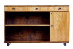 Fine Mid-20th Century Scandinavian Elm and Birch Low Bookcase