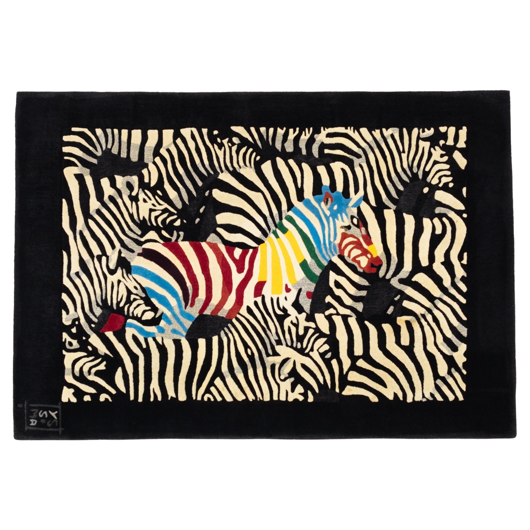 Fine Mid Century Artistic Rug Signed by Artist Yssima Nini Ferrucci 5’7" x 7’10”